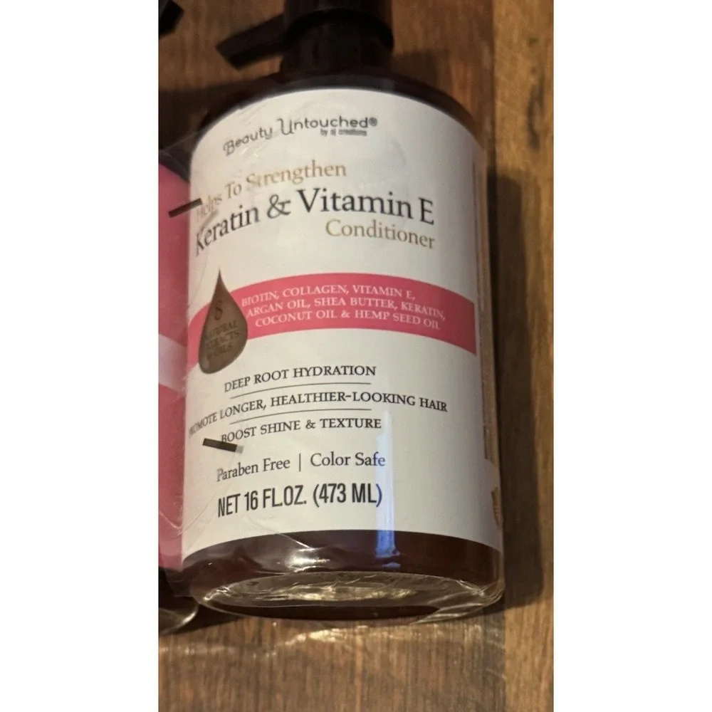 BEAUTY UNTOUCHED~ KERATIN & VITAMIN E  STRENGTHENING‎ SHAMPOO & CONDITIONER 32OZ